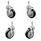 Service Caster 5 Inch SS Black Polyurethane Swivel 3/8 Inch Threaded Stem Caster Brakes, 2PK SSTS20S514-PPUB-BLK-TLB-381615-2-S-2 - alternate 1
